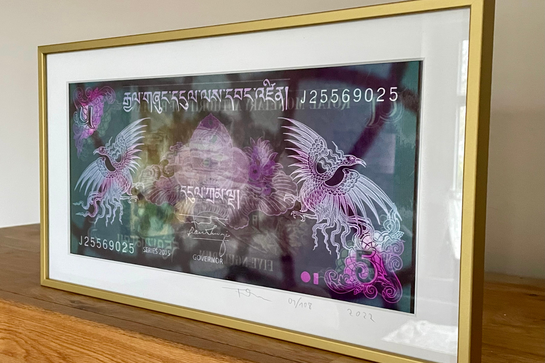 "Behappy", Fine Art Metallicabzug, Passepartout gerahmt