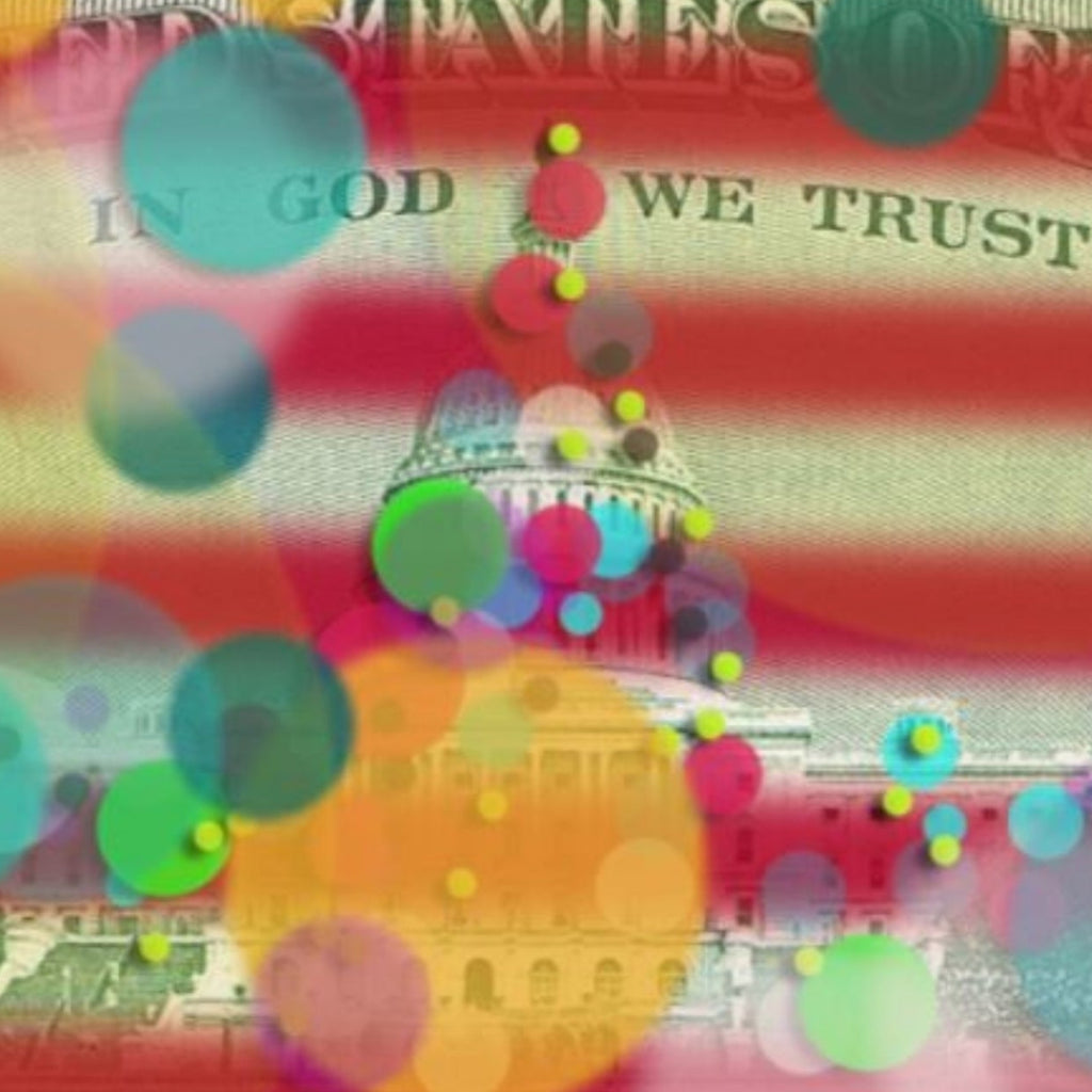 "In Dot we trust", Metallic Foto-Abzug
