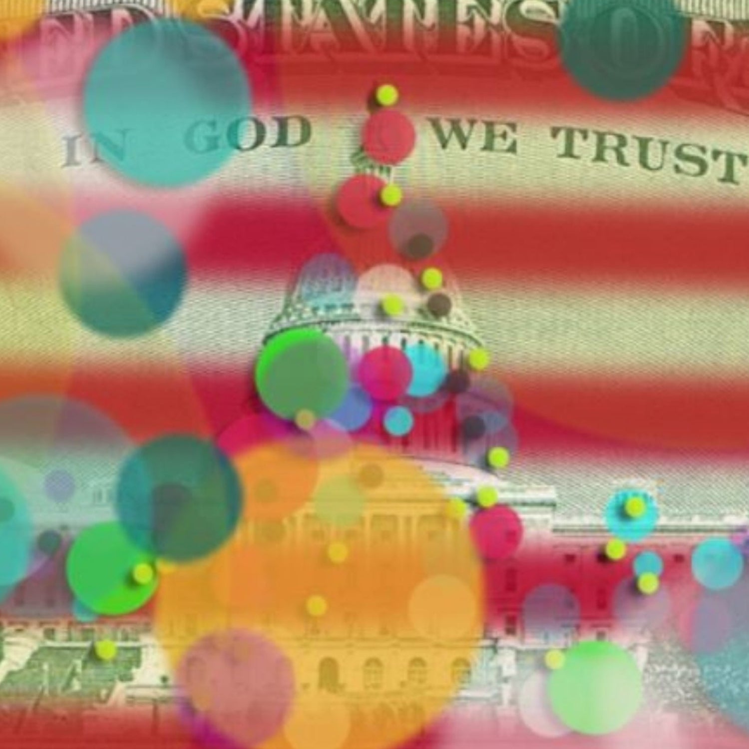 "In Dot we trust", Metallic Foto-Abzug